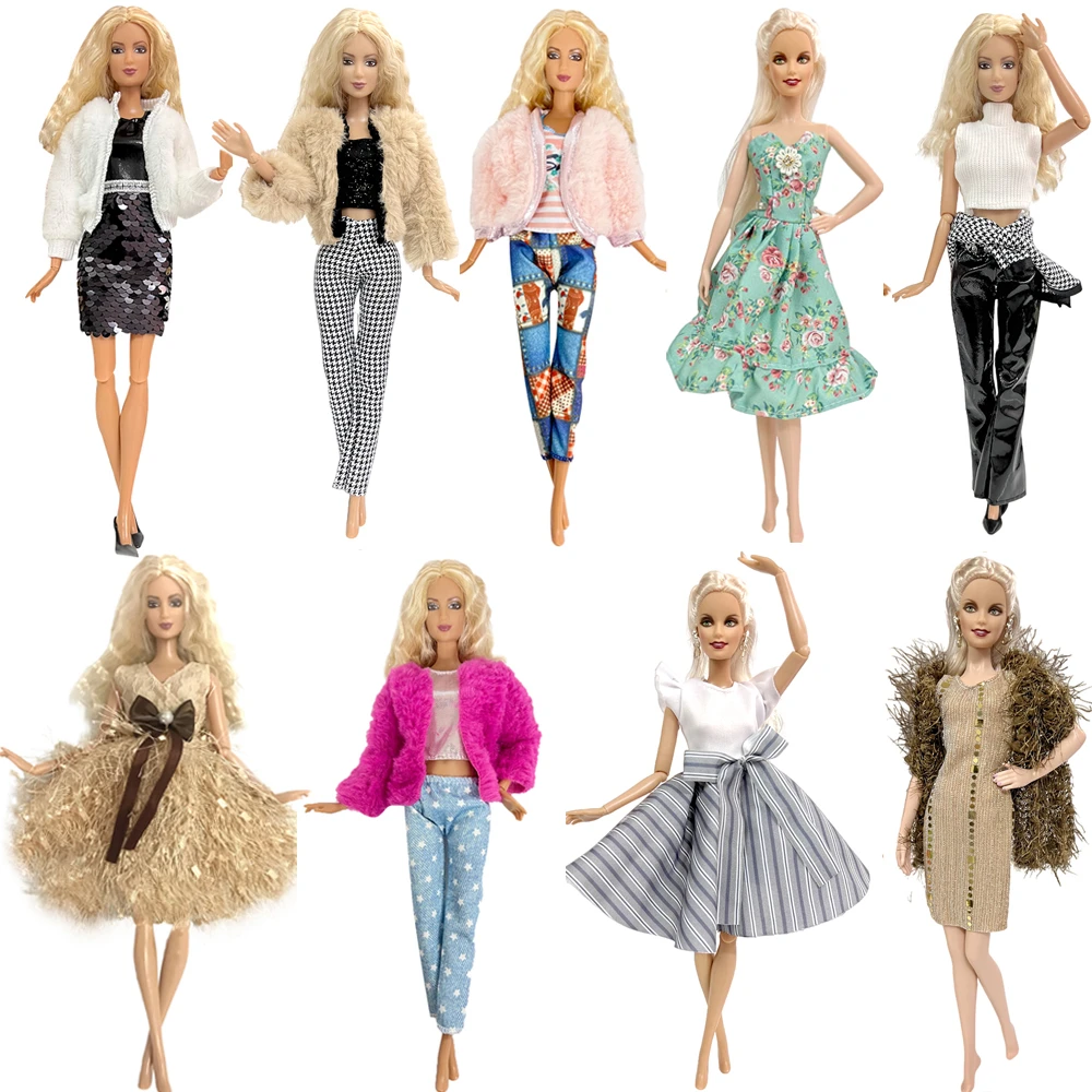 NK NEWEST 1X Doll Clothes Daily Wear Skirt Party Gown Fashion Dress  Blouse Pants for Barbie Doll Accessories Girl Kid Toy JJ