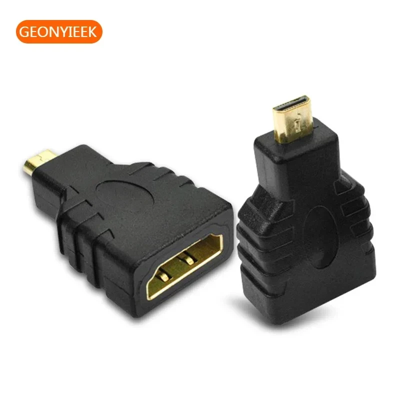 Micro HDMI-compatible to HDMI-compatible Adapter Gold-Plated 1.4 3D Extension Adapter 1080P Converter for HDTV Tablet Camera