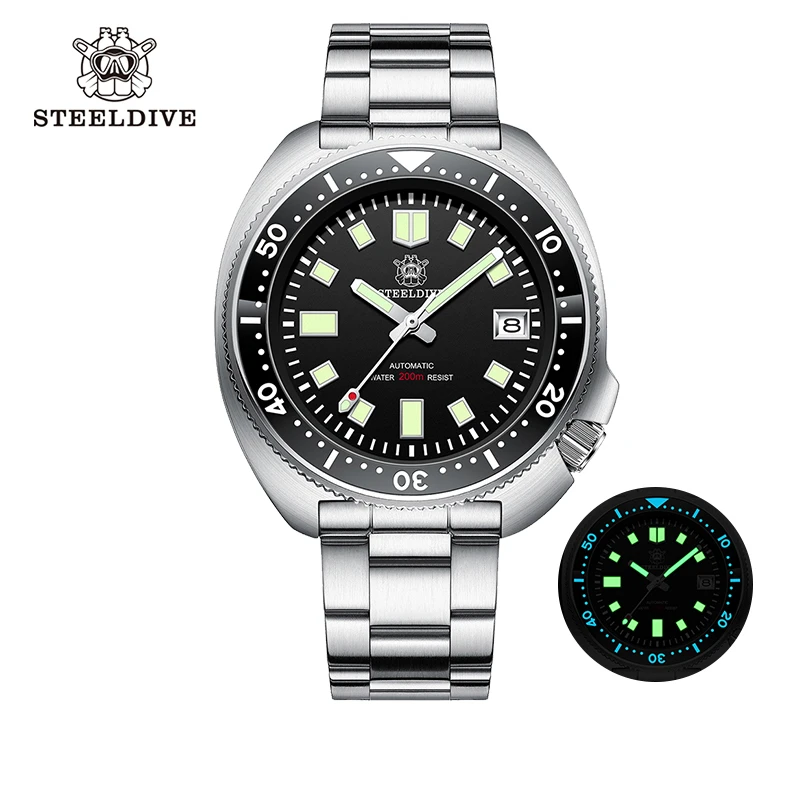STEELDIVE Watch 1970 Automatic NH35 Sapphire Crystal Dive Watches 200m Waterproof Mens Luxury Mechanical Wristwatch SD1970 Store