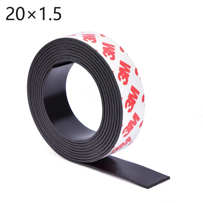 1Meter 10*1 10*1.5  12*2 15*1 20*1 30*1 mm self Adhesive Flexible Soft Magnetic Strip Rubber Magnet Tape width 10mm/15mm/30mm