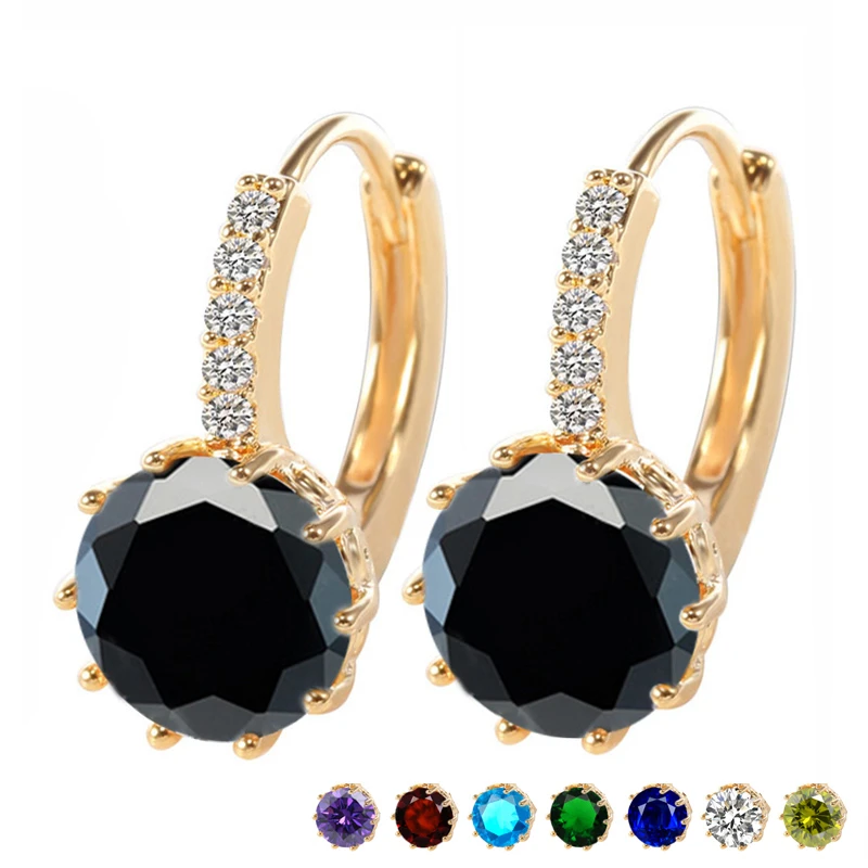 MISANANRYNE 19 Colors Gold CZ Zircon Drop Earring For Women Fashion High Quality Wedding Earrings Jewelry