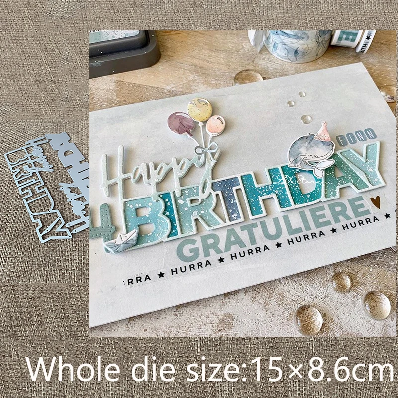 New Design Craft Metal stencil mold Cutting Dies Happy birthday decoration scrapbook die cuts Album Paper Card Craft Embossing