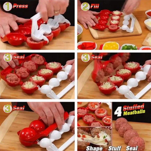 1PC New Newbie Meatballs Maker Meat Fish Ball Mold Christmas Kitchen Homemade Stuffed Meatballs Cooking Tool Stuffed Ball Maker