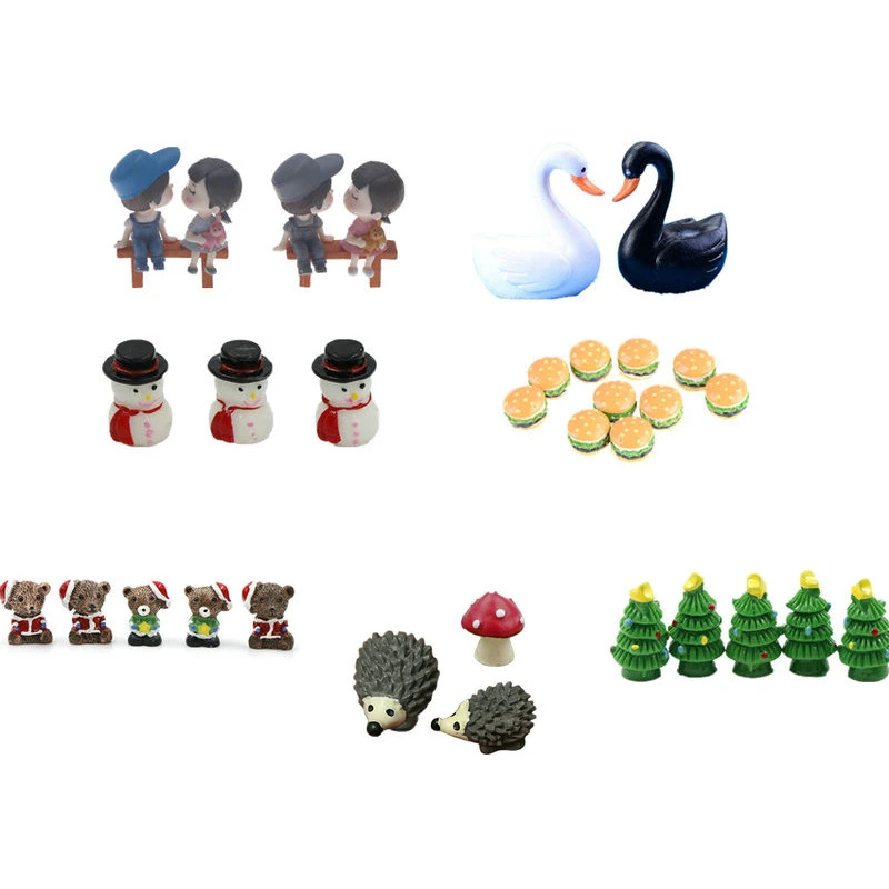 Multi-styles Cute Mini Stool Couples Animals Trees Bridge Miniatures Micro Landscape Action Figures Fairy Garden Supplies