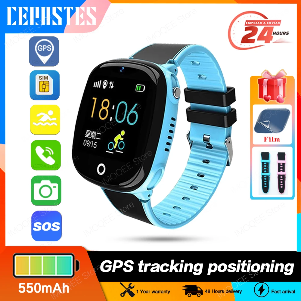 New 2021 Smart Watch Kids GPS HW11 Pedometer Positioning IP67 Waterproof Watch For Children Safe SmartWrist band Android IOS