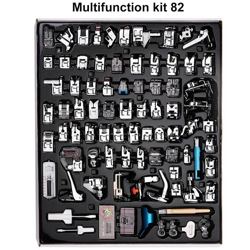 11/32/48/52/62pcs Sewing Machine Supplies Presser Foot Feet for Sewing Machines Feet Kit Set With Box For Brother Singer