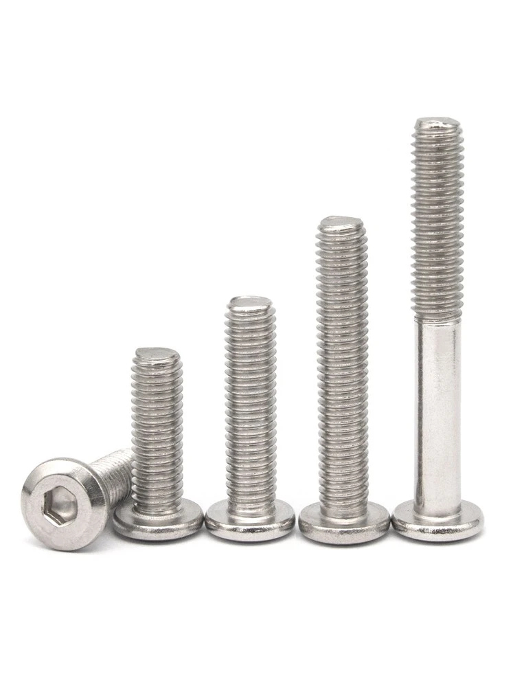 Free shipping20pcs M6/M8 Flat round head hex Furniture screw Oblique large flats socket heads cap screws Flange bolt 10-90mm