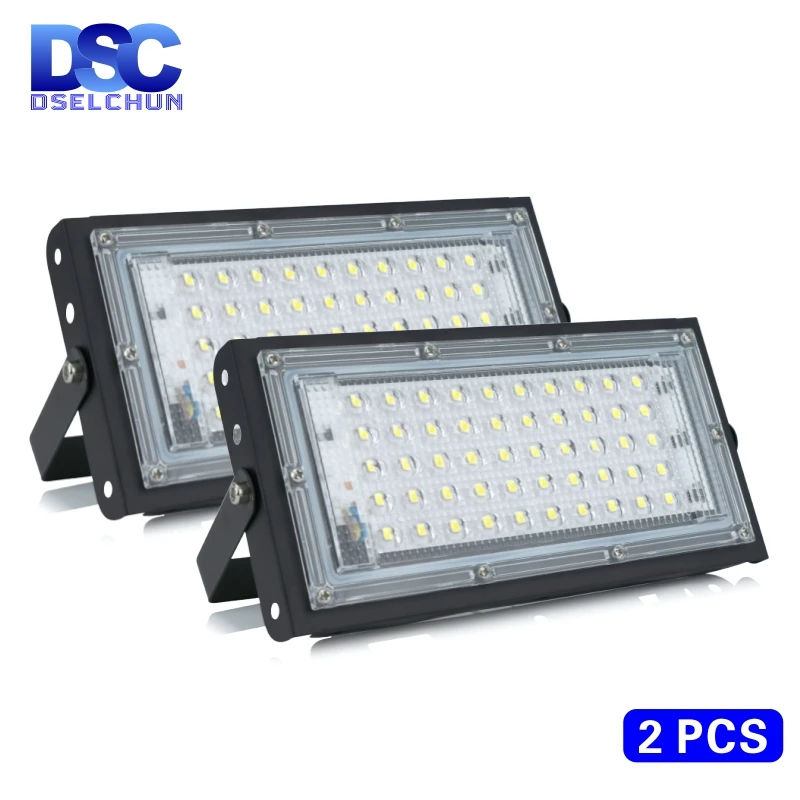 2pcs/lot 50W Led Flood Light AC 220V 230V 240V Outdoor Floodlight Spotlight IP65 Waterproof LED Street Lamp Landscape Lighting