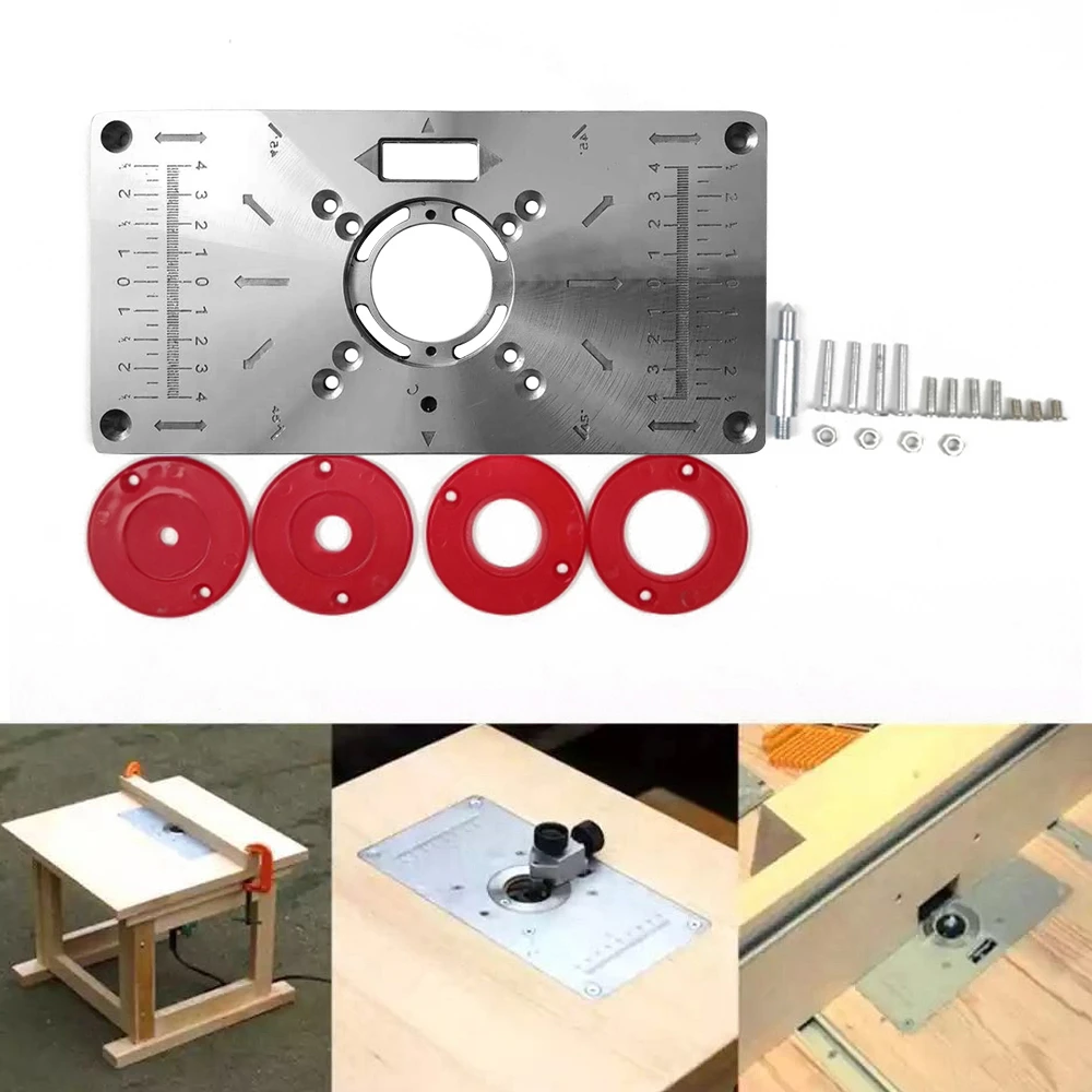 Multifunctional Router Table Insert Plate Woodworking Benches Aluminium Wood Router Trimmer Models Engraving Machine Tools DIY