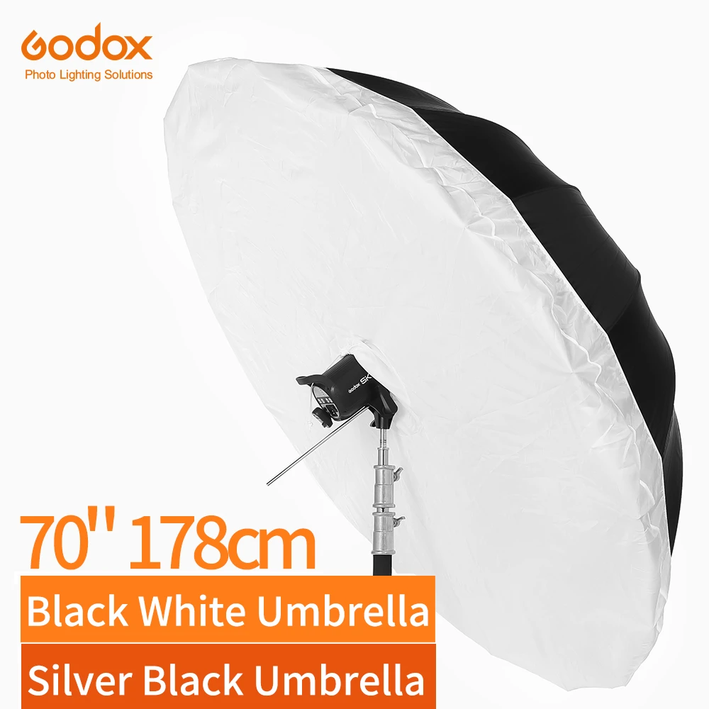 Godox 70 inch 178cm Black White Reflective Umbrella Studio Lighting Light Umbrella with Large Diffuser Cover