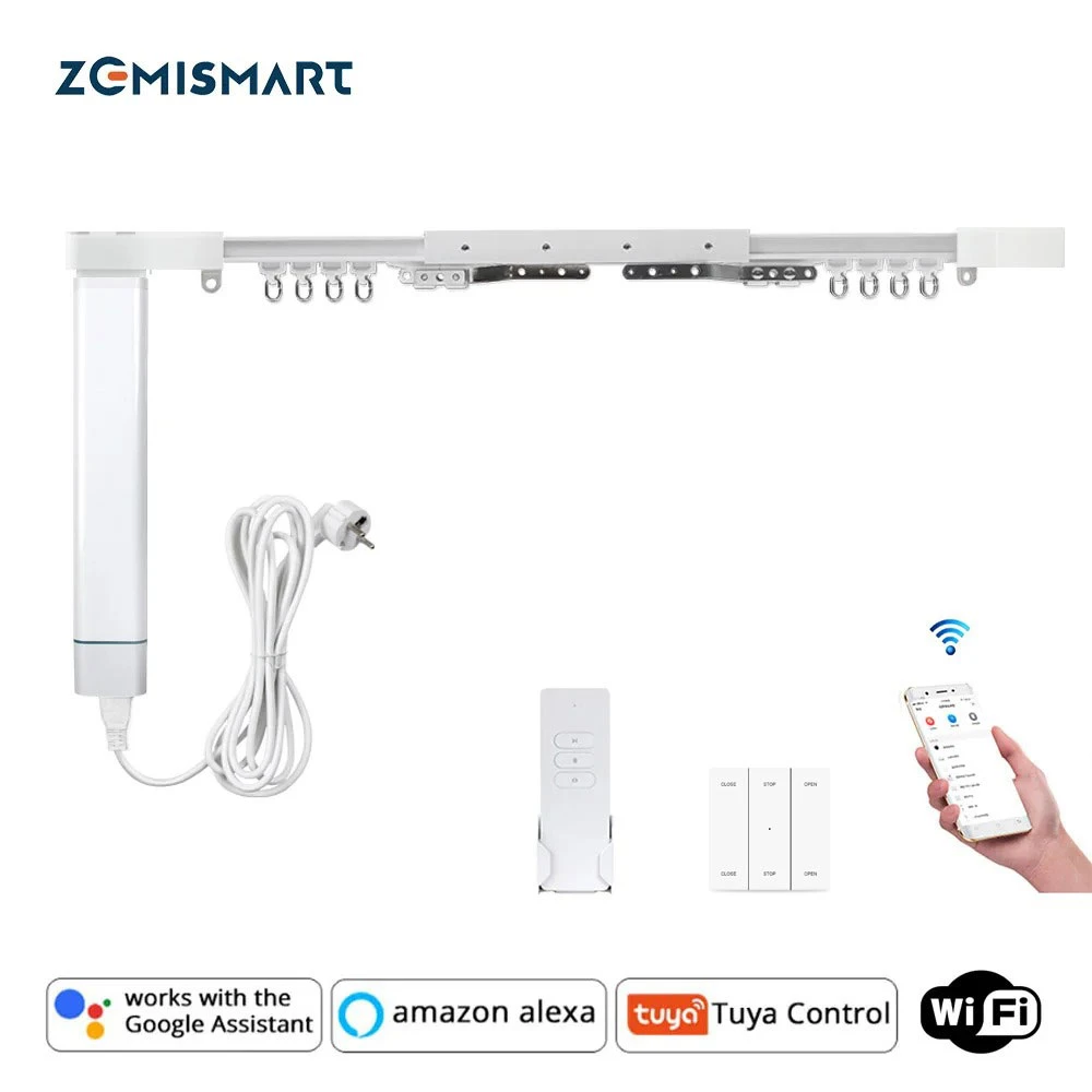 Zemismart Smart Curtain Blind Motor Alexa Echo Google Home Tuya WiFi Control Broadlink RF Control Electric Stage Curtains