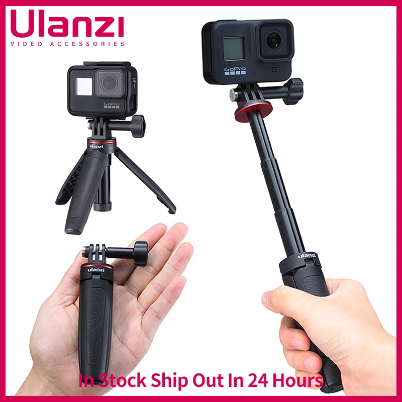 Ulanzi MT-09 Extendable Selfie Stick for Gopro Portable Vlog Selife Stick Tripod Stand for Gopro Hero 8/7/6/5 Black/Gopro Max