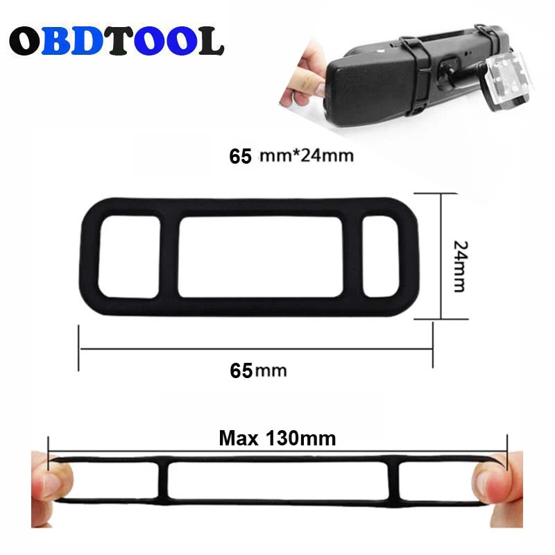 10pcs Car Rearview Mirror Tachograph Fix Bandage Strip Silicon Rubber Belt Buckle Bracket Soft Rubber Band for DVR GPS Camera