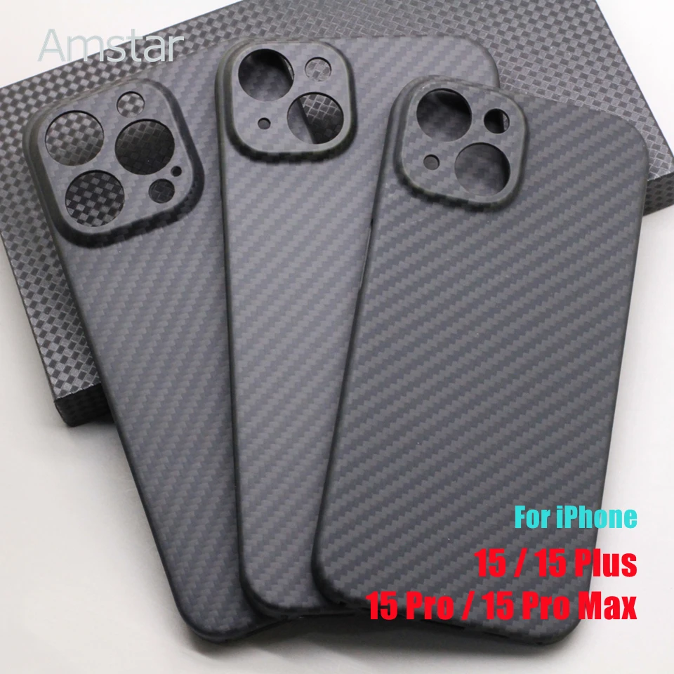 Amstar Pure Carbon Fiber Lens Protection Phone Case for iPhone 13 12 11 Pro Max 12 Mini Ultra Thin Carbon Fiber Hard Cover Cases