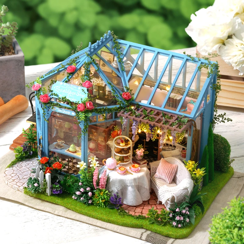 CUTEBEE DIY Dollhouse Wooden Doll Houses Miniature Dollhouse Kit Furniture  Casa Music Led Toys for Children Birthday Gift A68C