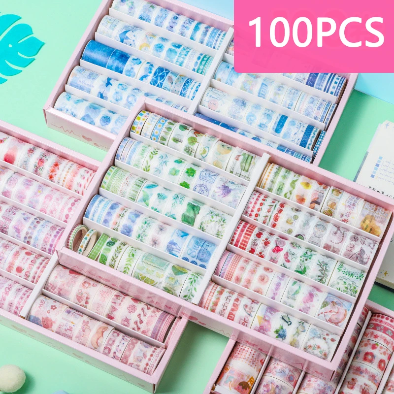 40 PCS/LOT Random Washi Tape Sets Scrapbook Masking Adhesive Tapes Paper Japanese Kawaii Stationery Stickers School Supplies