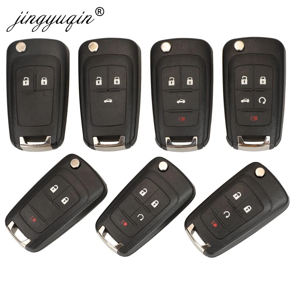 jingyuqin Flip Remote Car Key Shell For Chevrolet Cruze Epica Lova Camaro Impala Fit Astra J Corsa E Insignia Zafira C 2 3 4 5BT