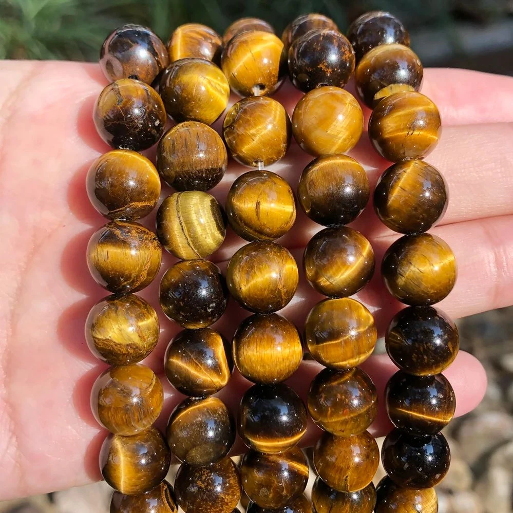 Natural Stone Yellow Tiger Eye Beads Round Loose Spacer Bead For Jewelry Making Diy Bracelet Accessories 15