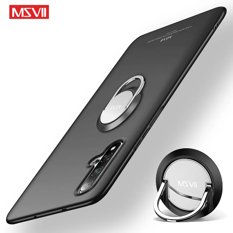 For Huawei Nova 5 Pro Case MSVII Matte PC Cover For Huawei Nova 5i Pro Ring Holder Cover For Huawei Nova 5T 5Z Nova5 Pro Cases