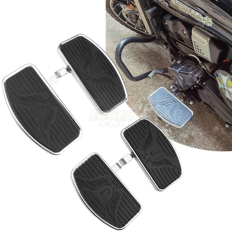 Black Motorcycle Adjustable Rear Passenger Front Footrest Rider Driver Foot Rest Pegs Floorboards Universal