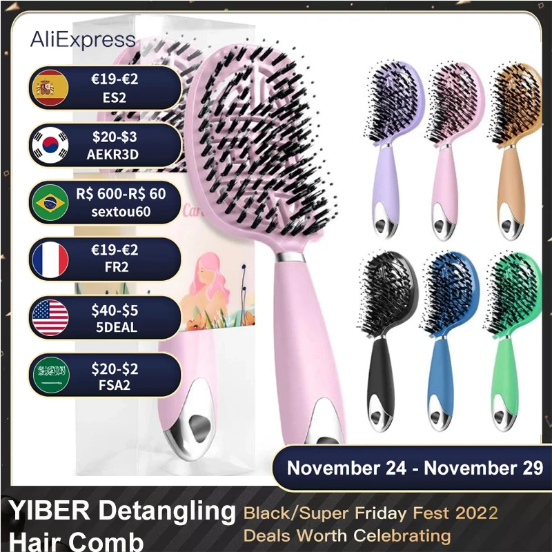 Pop Brush Brosse Detangling Hair Brush Nylon Scalp Massage Hair Comb Women Wet Cur Hair Brush Professional Hairdressing Styling