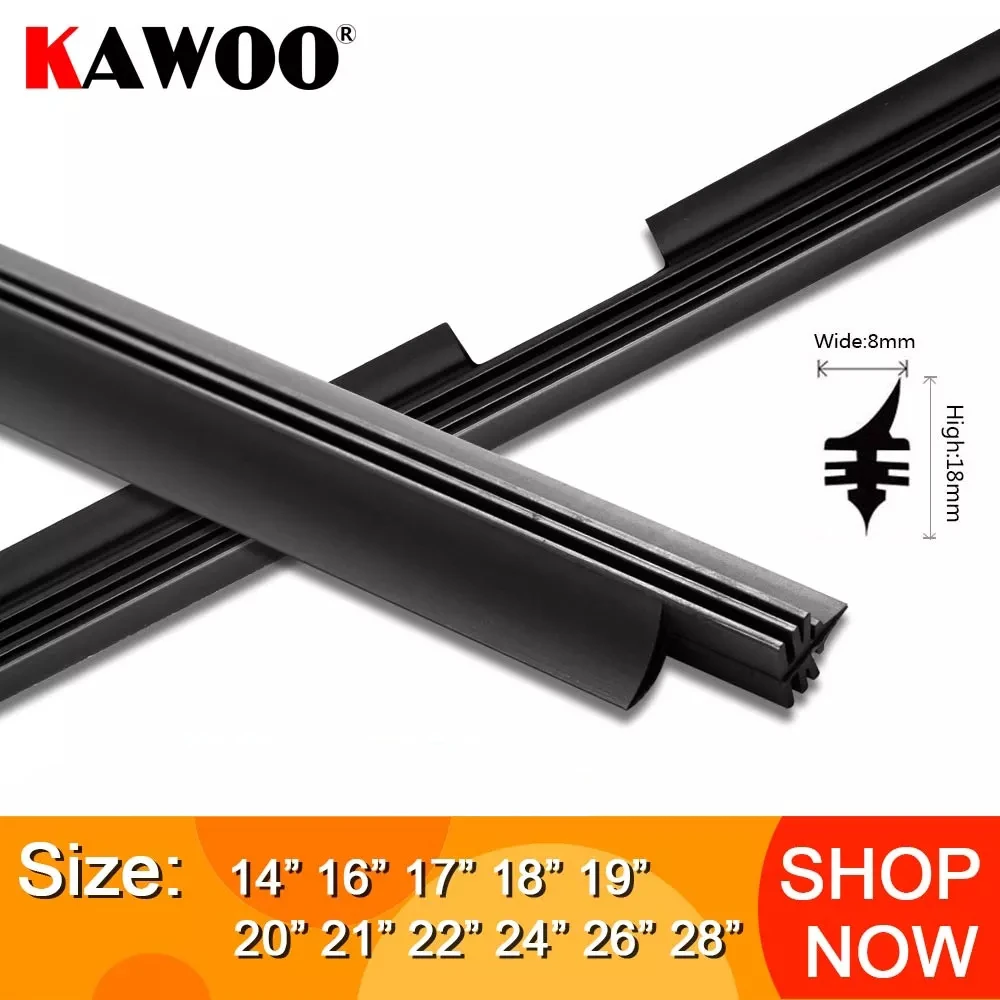 KAWOO Car Vehicle Insert Natural Rubber strips For Valeo Type Beam Wiper Blade (Refill) 14