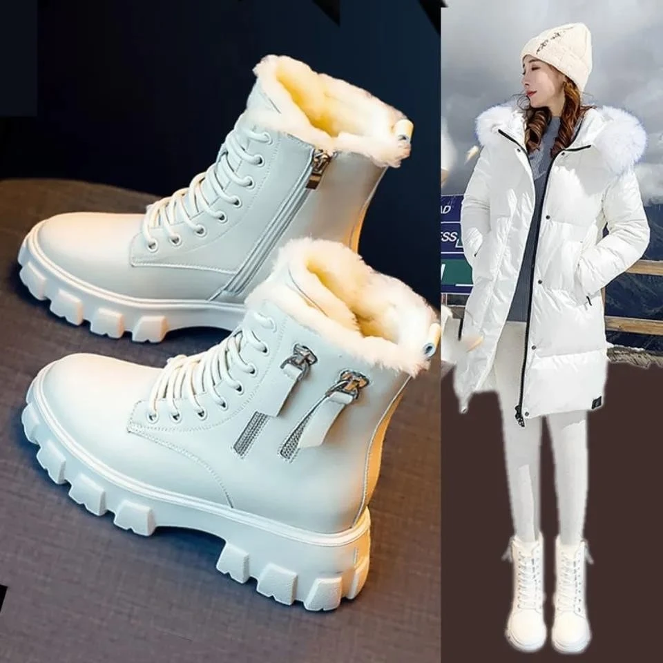 2020 Top Quality Women's Fashion Snow Boots  Natural Fur Warm Ankle Boots Waterproof Warm  Women Winter Boots Shoes