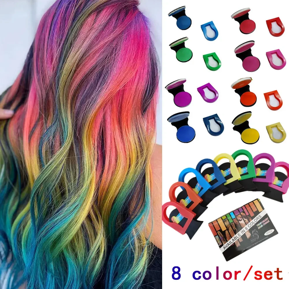 1/6/8 Colors Hair Color Chalk Powder Temporary Hair Spray DIY Women Pastels Salon Beauty Hair Dye Brush Colorful Paint Styling