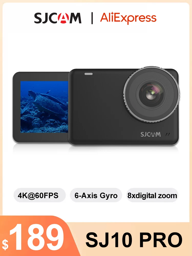 SJCAM SJ10 Pro Action Camera Gyro EIS Supersmooth 4K 60FPS WiFi Remote 1300mAh Battery Ambarella H22 10m Body Waterproof SportDV