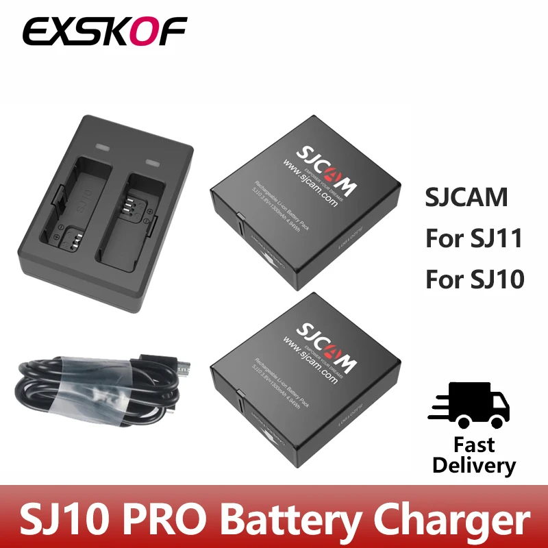 SJCAM SJ10 PRO Dual Charger 1300mAh Li-ion Battery For SJCAM SJ9 STRIKE SJ9 Series SJ10 PRO SJ10X 4K Action Camera Accessories