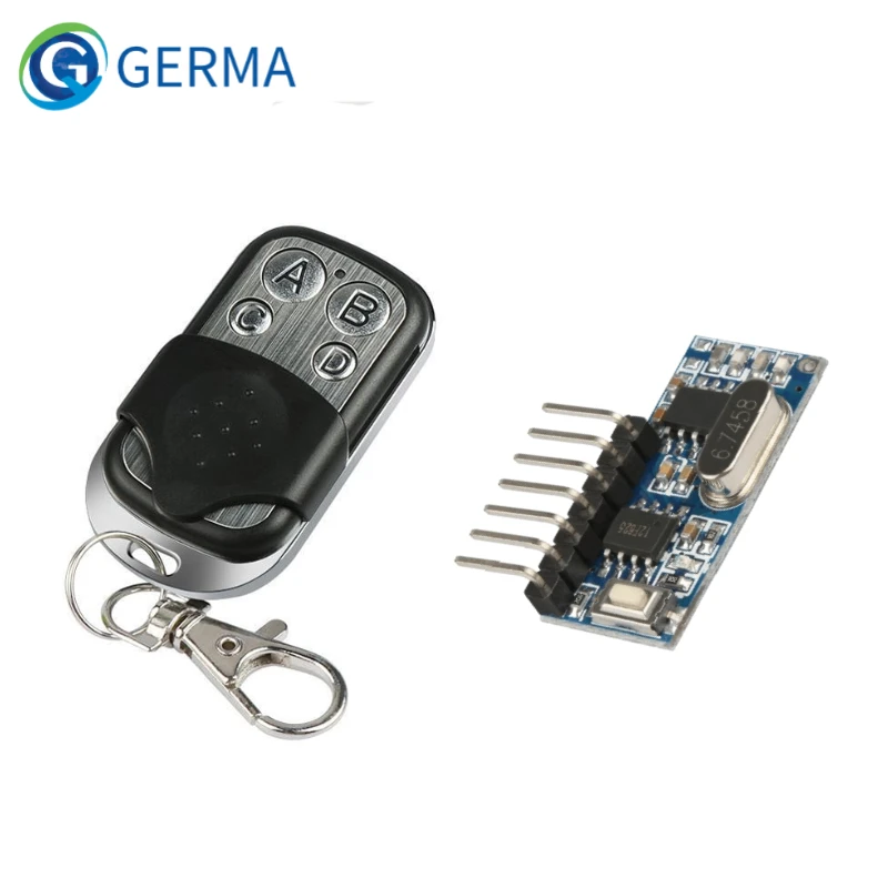 GERMA 433 Mhz RF Remote Controls Transmitter and 433mhz RF Relay Receiver Switches Module Wireless 4 CH Output  Control Switch