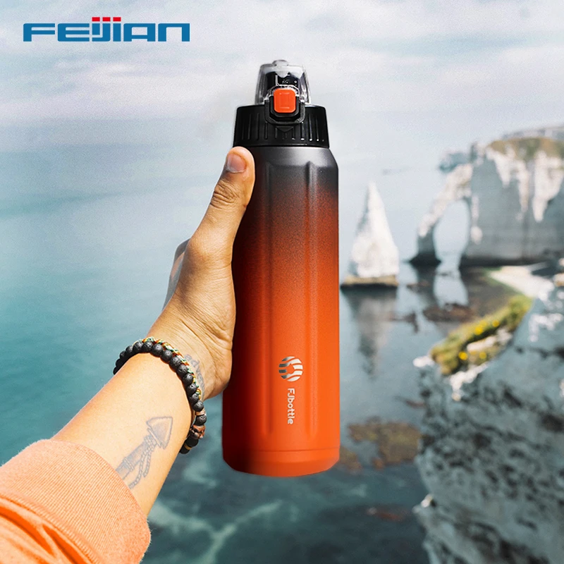 FEIJIAN Double Wall Thermos, Sports Bottle, 600ml, 18/10 Stainless Steel, Vacuum Flask, Insulated Tumbler, Leak Proof ,Customize