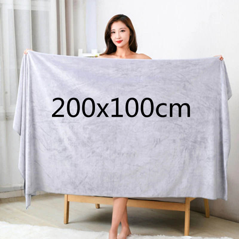 200X100Beauty Salon Bath Towel and Face Towel Massage Quick-Dry Special Large Towel Thick Microfiber Absorbent Soft Steaming Tow