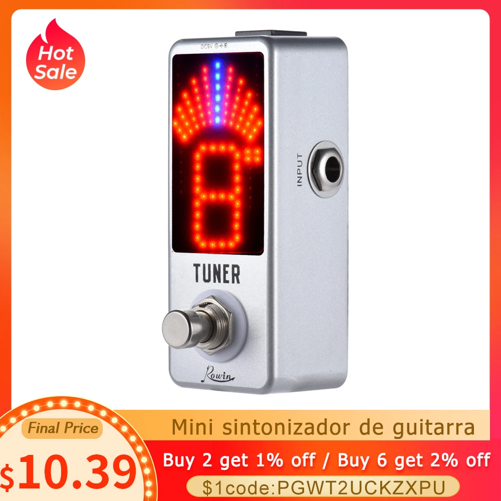 Guitar Tuner Mini Chromatic Tuner Pedal Effect LED Display True Bypass for Guitar Accessories Guitar Bass
