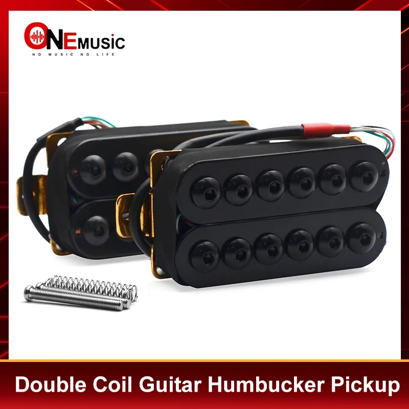 Adjustable Metal Double Coil Electric Guitar Pickups Humbucker Punk Black