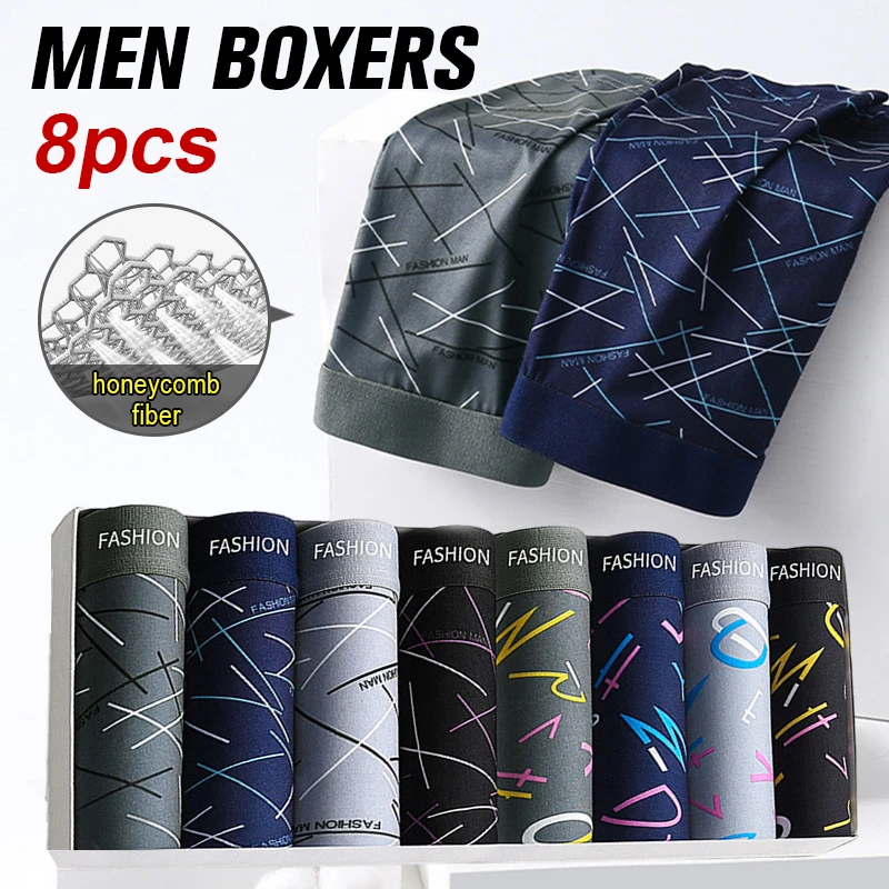 7PCS Fashion underwear men Boxers Men Costome men's underpants Breathbale Cotton Comfortable Sexy Boxer Set