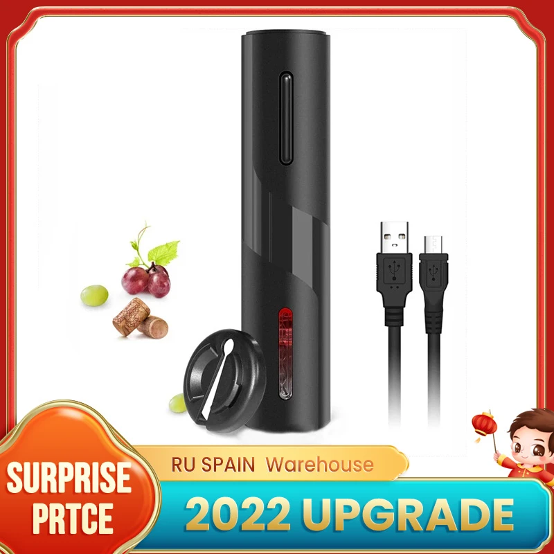 New Electric Wine Opener Rechargeable Automatic Corkscrew Creative Wine Bottle Opener with USB Charging Cable Suit for Home Use