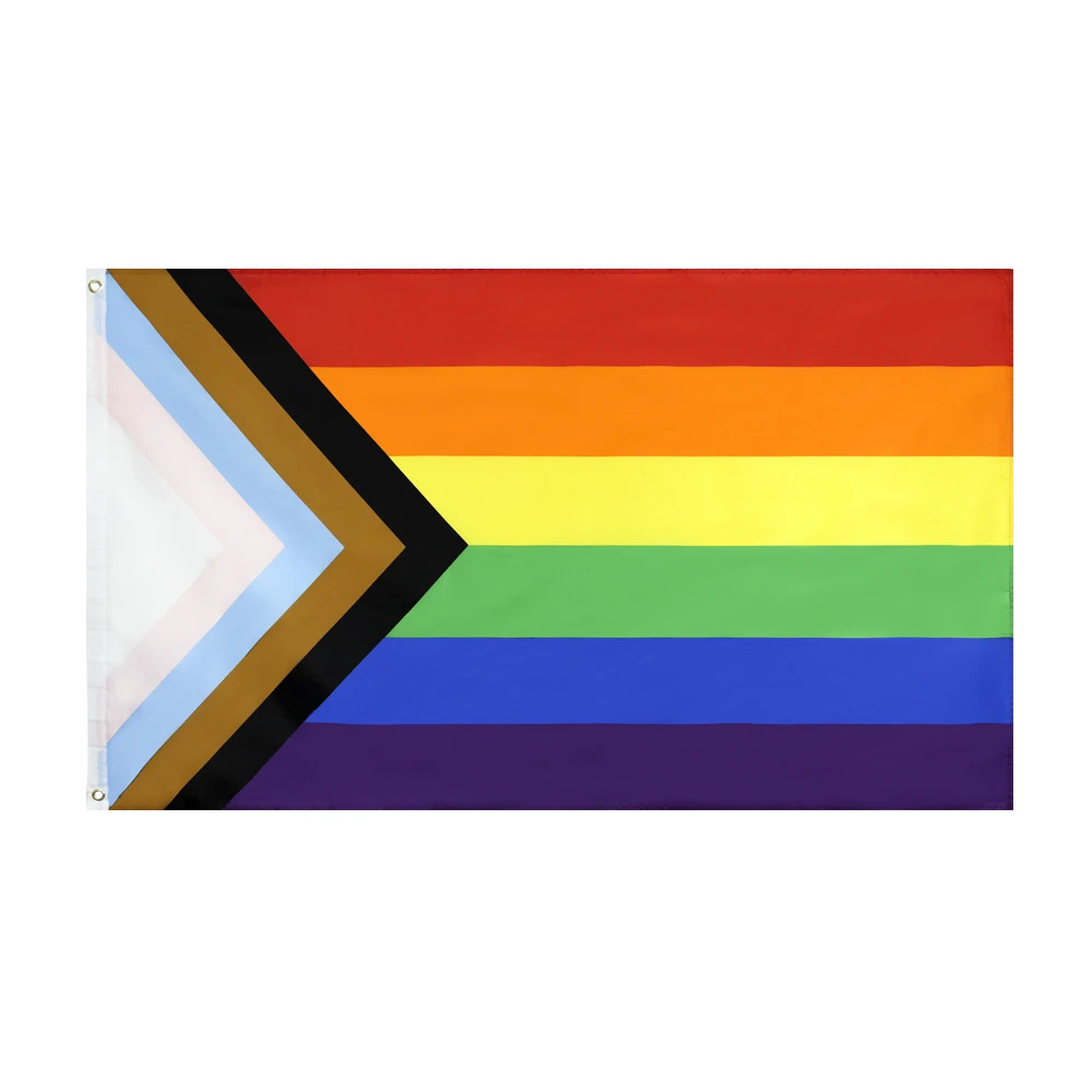 Progress Pride Flag 3x5ft Poly Rainbow Inclusive flag