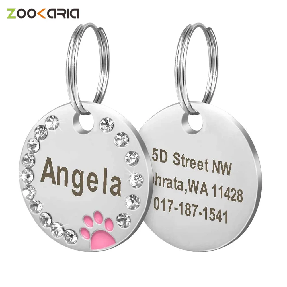 Dog Tag Personalized Pet Puppy Cat ID Tag Engraved Custom Dog Collar Accessories Customized Address Name Tag for Dogs Cats