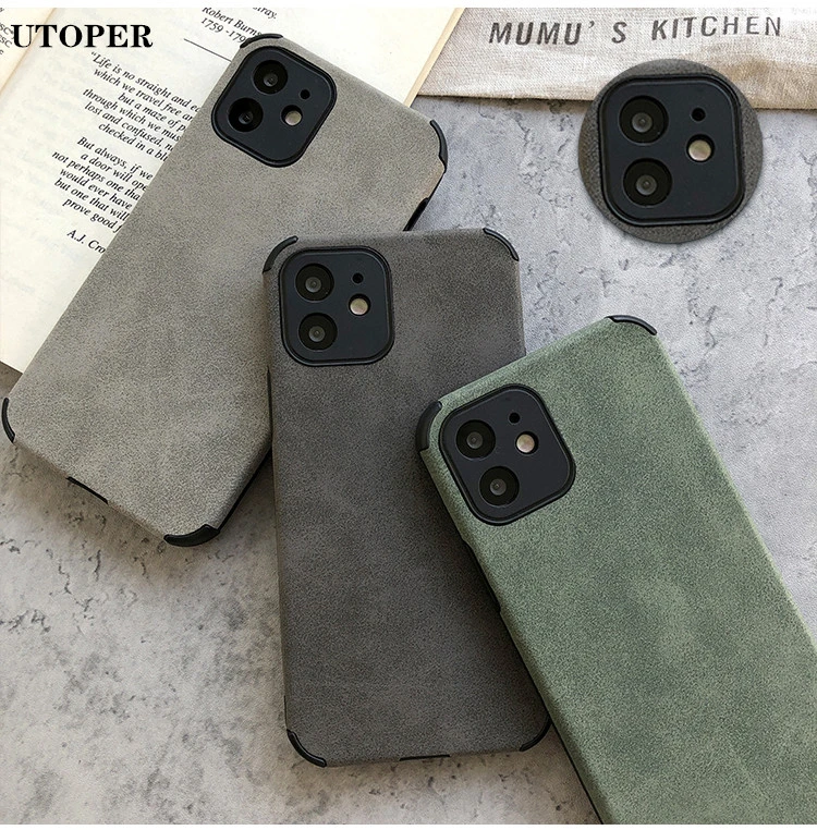 UTOPER Luxury Leather Case On For iPhone 11 12 Pro Max Mini XR XS Max X 8 7 Plus 13 Pro Max Soft Silicone Shockproof Back Cover