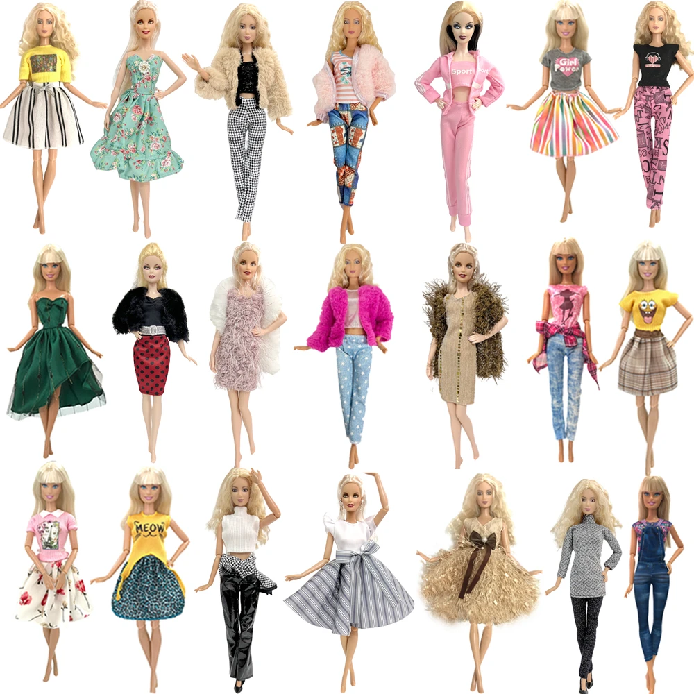 NK 3 Pcs or 5 Pcs/Set  Doll  Dress Handmade  Skirt Fashion Clothes For Barbie Doll Accessories Baby Toys Girls' Gift  5G JJ