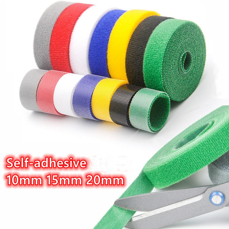 Velcro Tape 10mm 15mm 20mm Reusable Sticke Strap Tie Hook Loop Cable Ties Home Kitchen Nylon Fastener Cable Ties Accessory