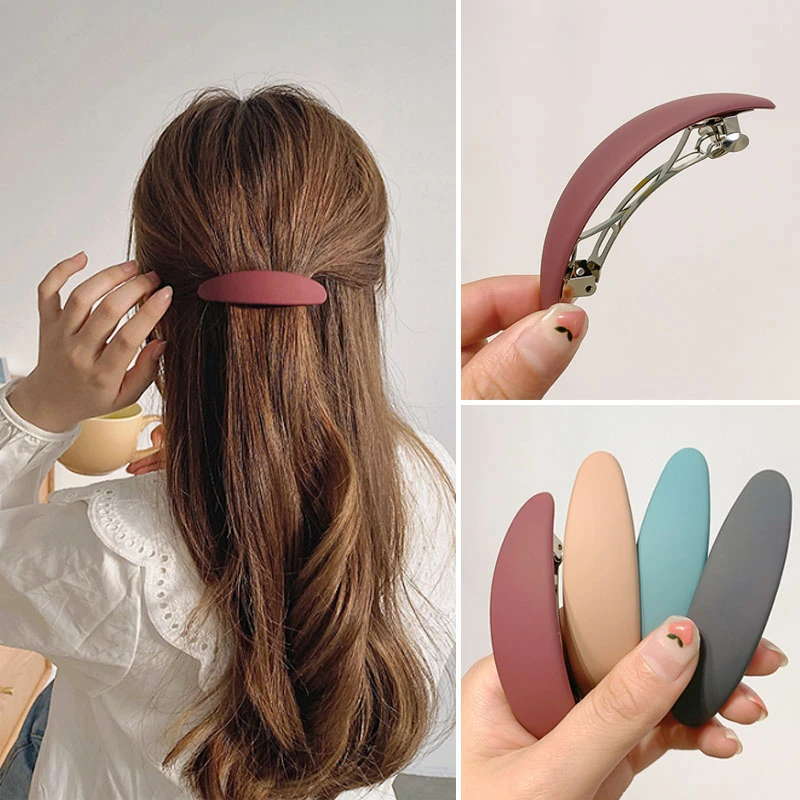 Elegant Matte Geometric Hair Clip Elegant Women Barrettes Hairpins Ponytail Holder Hairgrips Headwear Fashion Hair Accessories