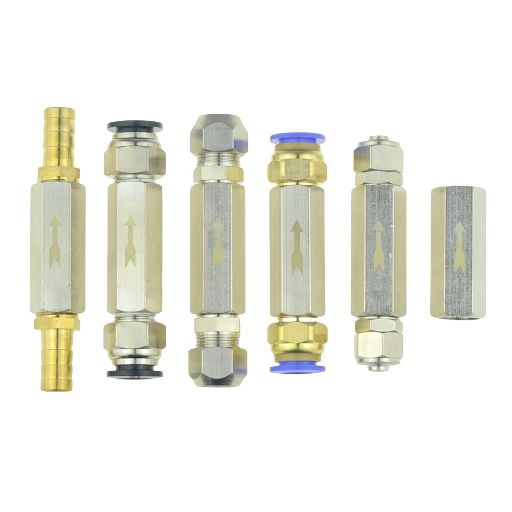 Pneumatic Check Valve 6mm 8mm 10mm 1/4 OD Hose One Way Valve Air Gas Single Way Brass Valve Air Compressor Pipe Fitting Adapter