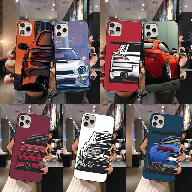 Cartoon car tail light JDM Phone Case for iphone 12 pro max mini 11 pro XS MAX 8 7 6 6S Plus X 5S SE 2020 XR case