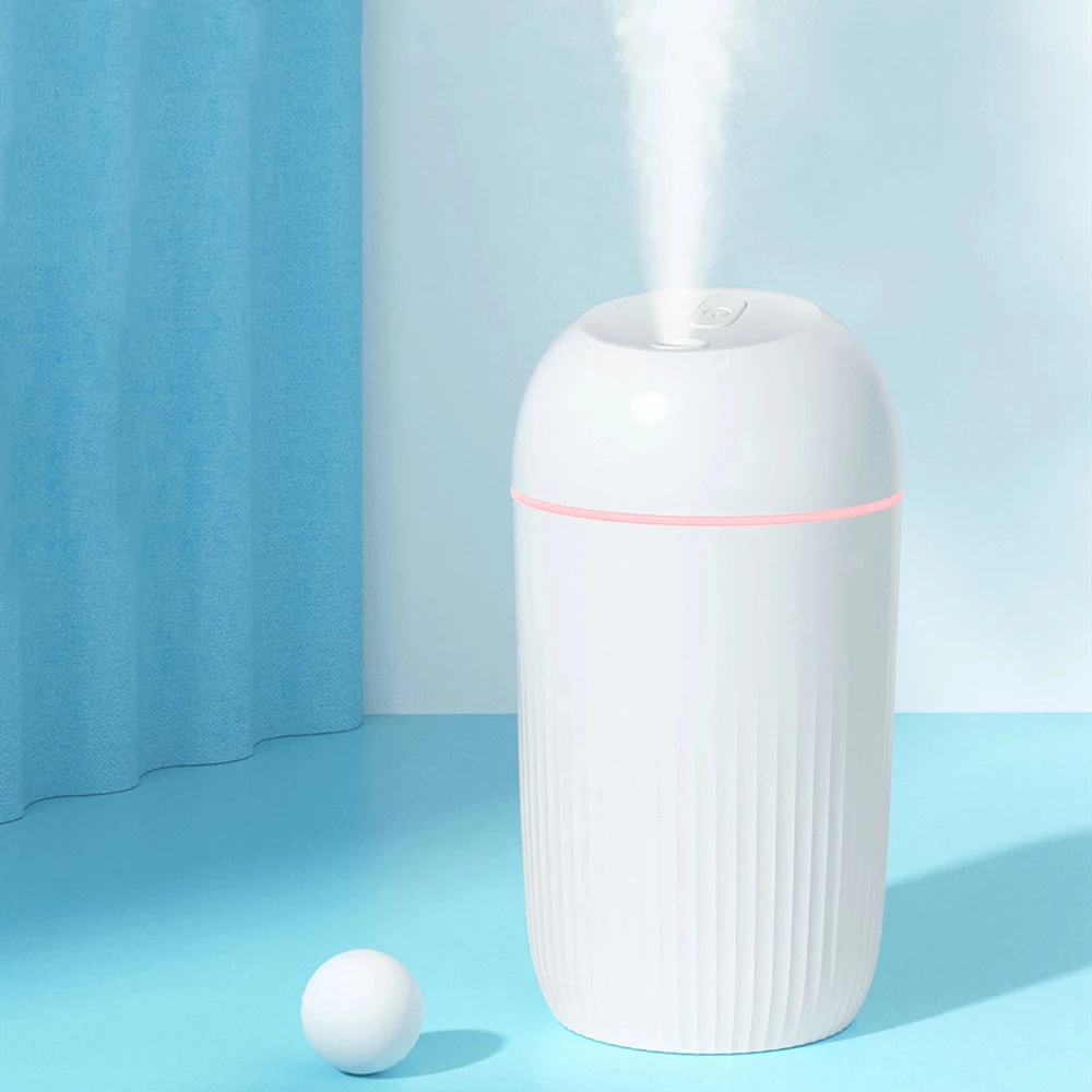 400ML USB Silent Air Humidifier Gentle Night Light Aroma Diffuser Continuous/Intermittent Spray Can Work For 8-12 Hours/ Filter
