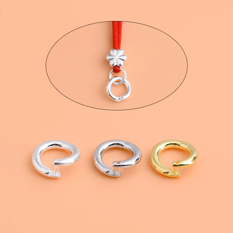 S925 sterling silver DIY bracelet necklace ring buckle, Open Ring Connection Buckle Silver Ring pendant ring