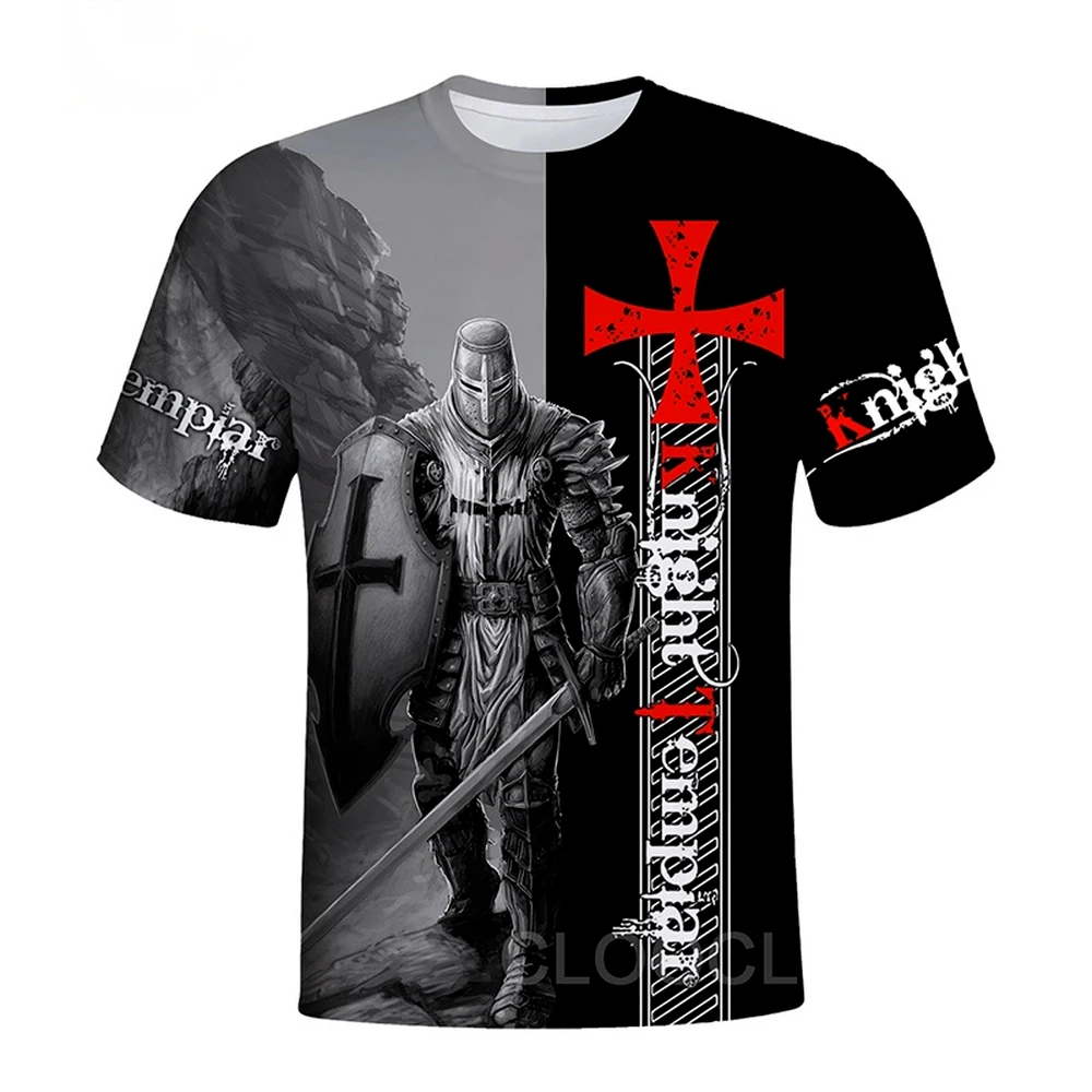 CLOOCL Knights Templar 3D Printed Mens T Shirt Harajuku Summer Short Sleeve Street Casual Unisex T-shirt Tops Drop Shipping
