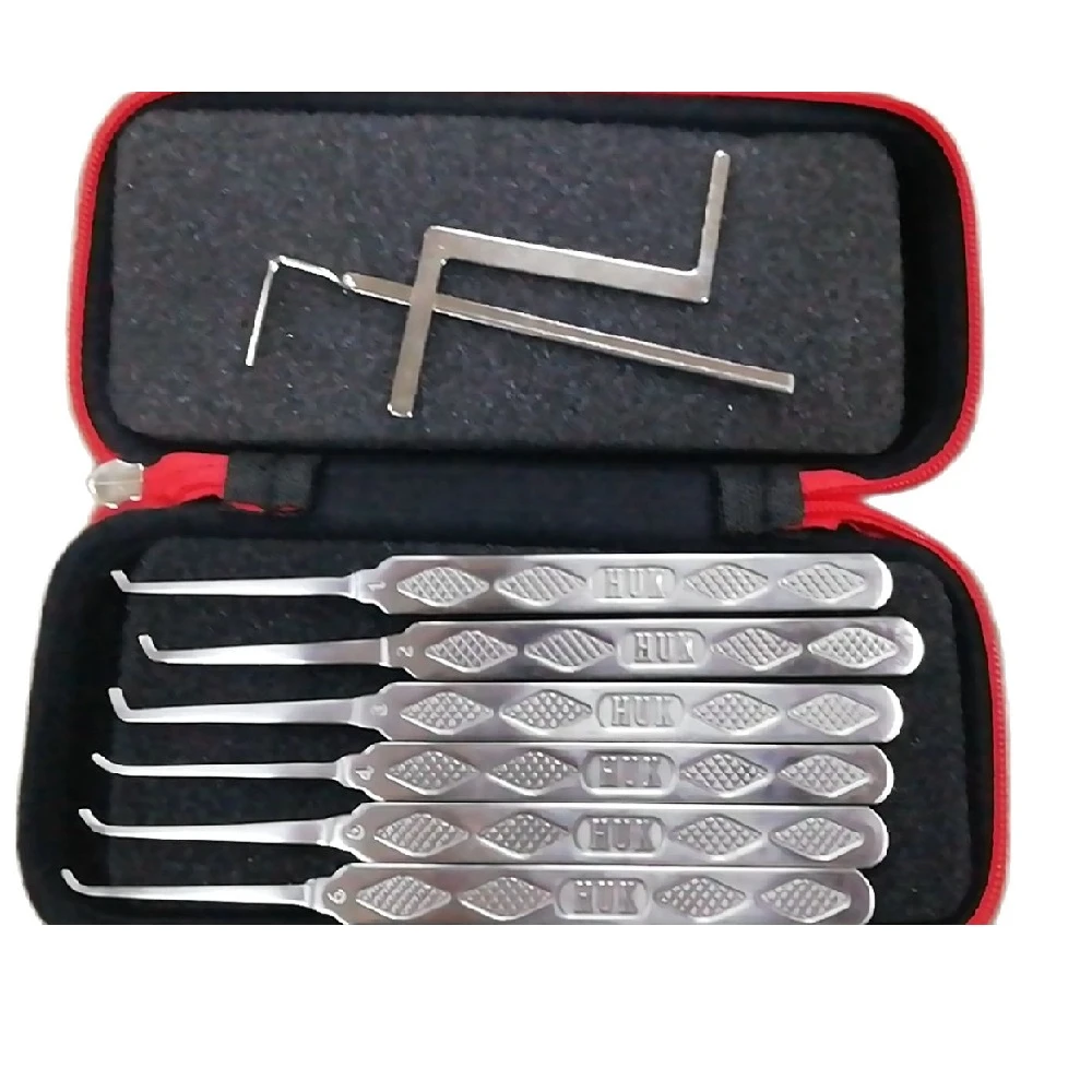 4in1 Locksmith Lock Pick Set Stainless Steel Double Row Tension Removal Hooks Lock Picks Tools Lockpick