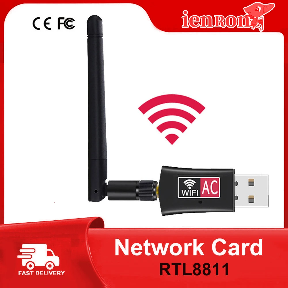 Wireless Wifi Adapter USB AC600 RTL8811CU Dual Band 600Mbps 2.4GHz-5GHz Antenna PC/Tablet Network Card Receiver 802.11b/n/g/ac